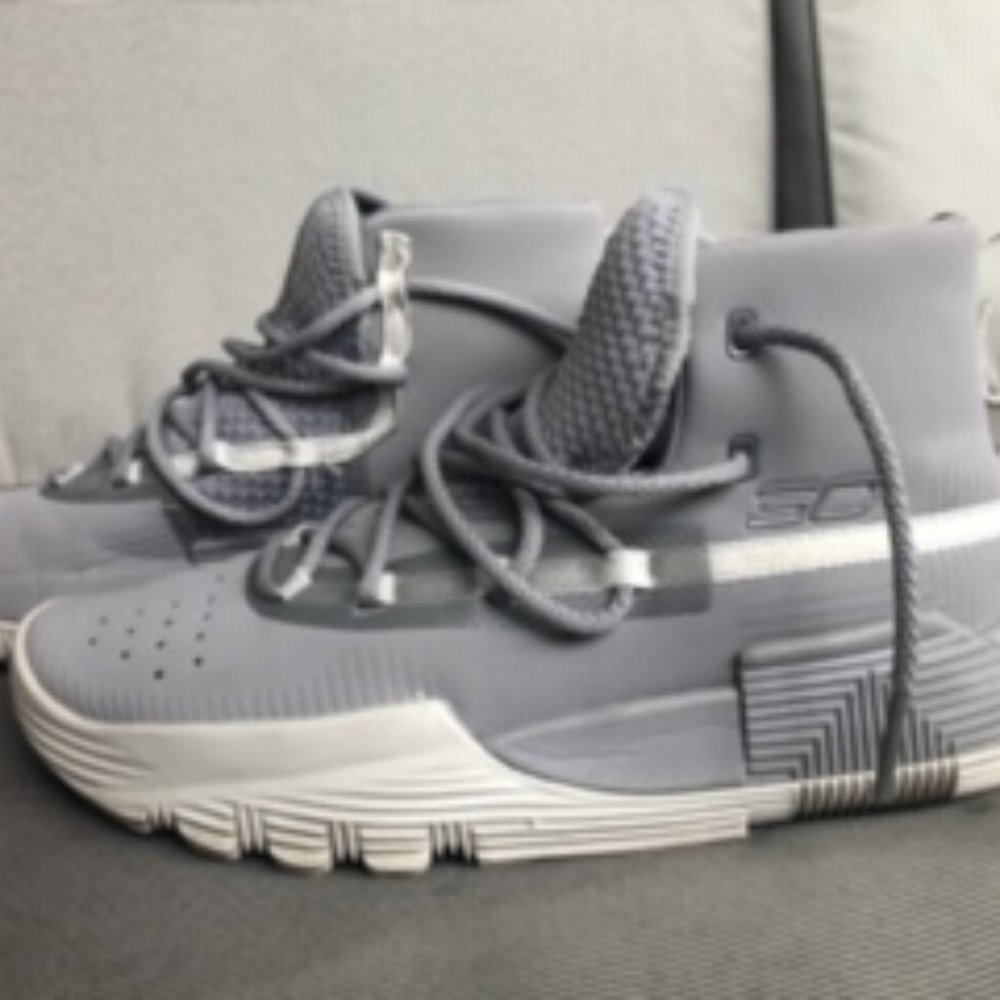 Grey, Under Armour basketball shoes, new/not worn
